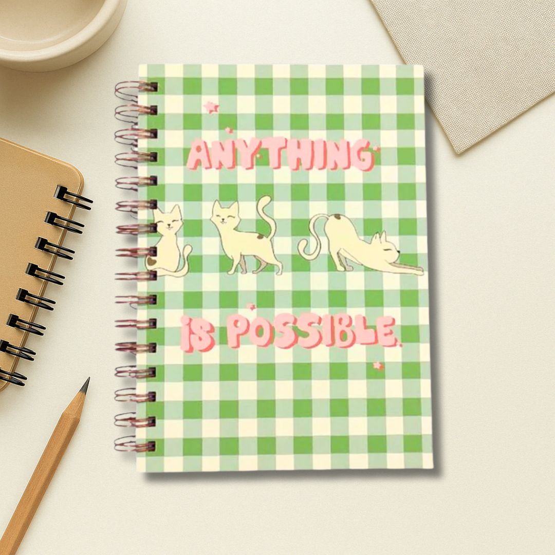 Notebook - A5 size | 100 GSM | 150 pages (Yoga cat)