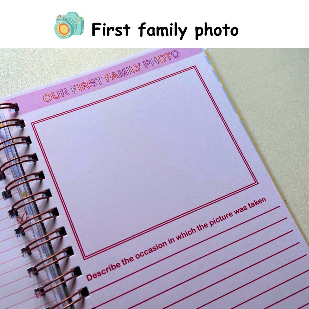 Baby memory book | Personalized with the name of your child | 0 to 4 years | A5 Size | Space Blue - Bop Canvases