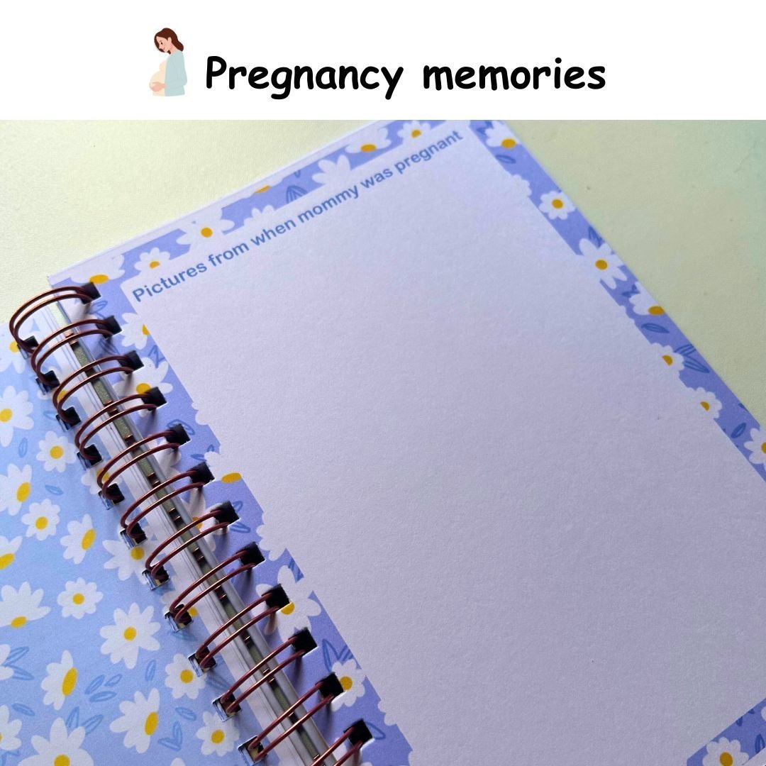Baby memory book | Personalized with the name of your child | 0 to 4 years | A5 Size | Space Blue - Bop Canvases