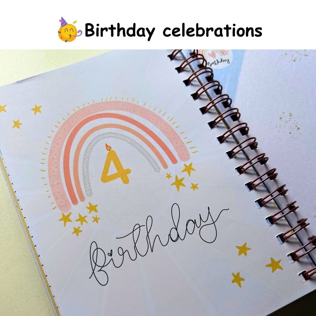 Baby memory book | Personalized with the name of your child | 0 to 4 years | A5 Size | Space Blue - Bop Canvases