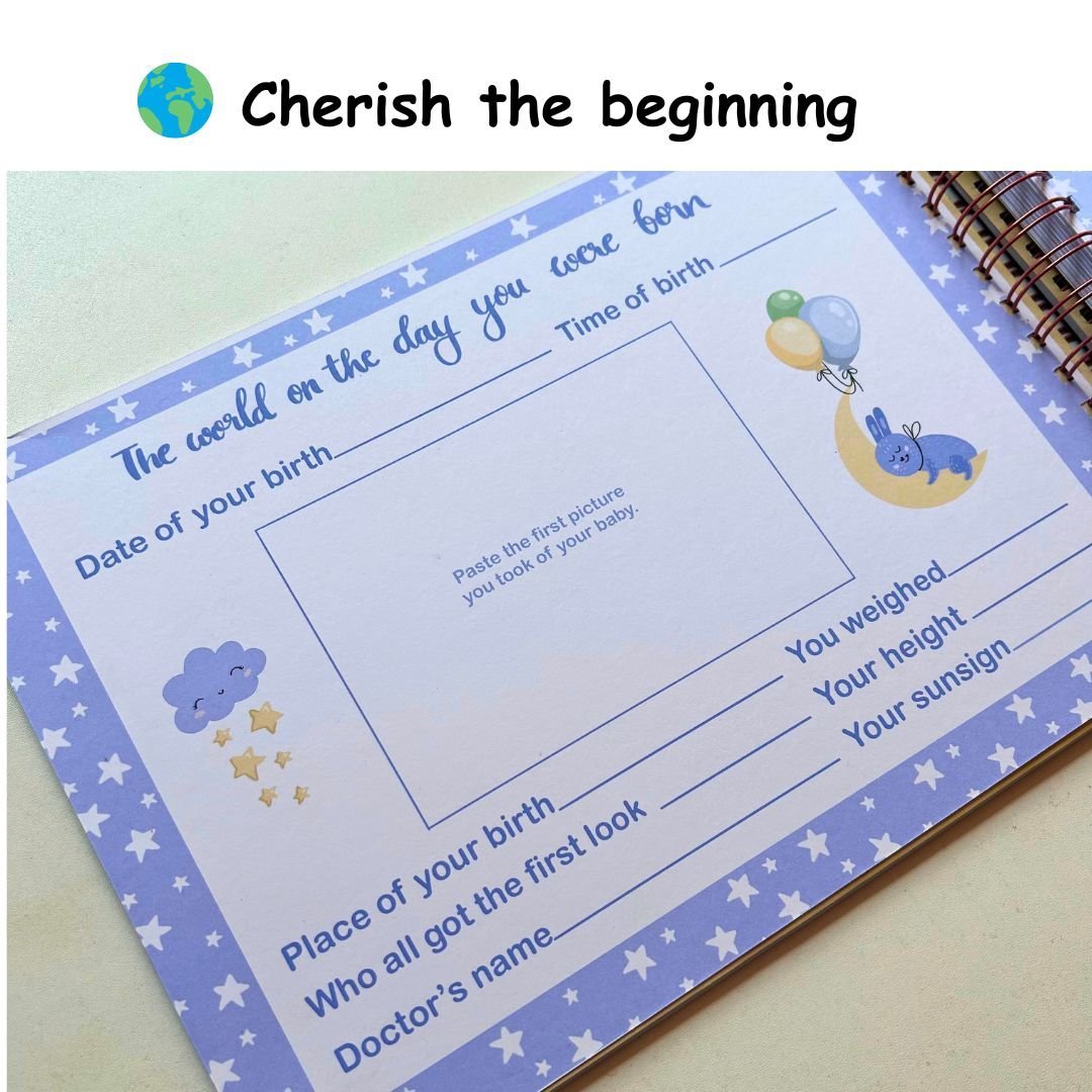 Baby Milestone Journal - Our Little Miracle | 0 to 4 years | A4 Size - Bop Canvases