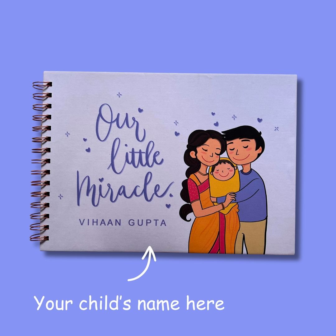 Baby Milestone Journal - Our Little Miracle | 0 to 4 years | A4 Size - Bop Canvases