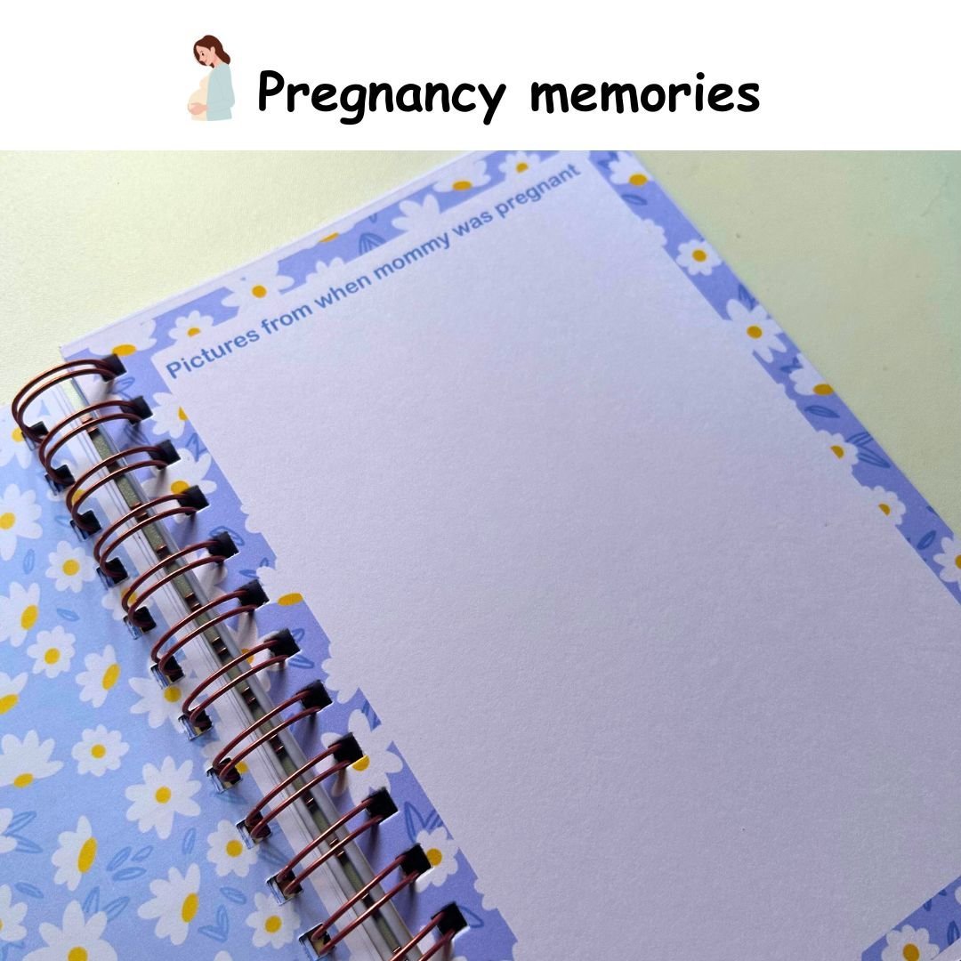 Baby Milestone Journal - Sleepy baby blue | 0 to 4 years | A5 Size - Bop Canvases