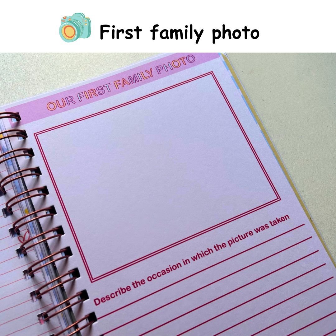 Baby Milestone Journal - Sleepy baby pink | 0 to 4 years | A5 Size - Bop Canvases