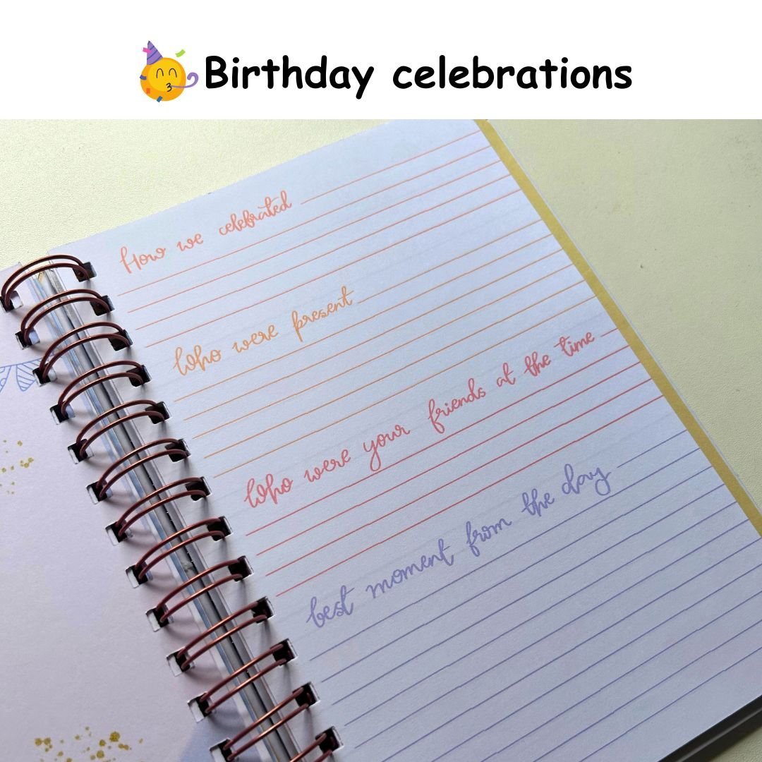 Baby Milestone Journal - Sleepy baby pink | 0 to 4 years | A5 Size - Bop Canvases