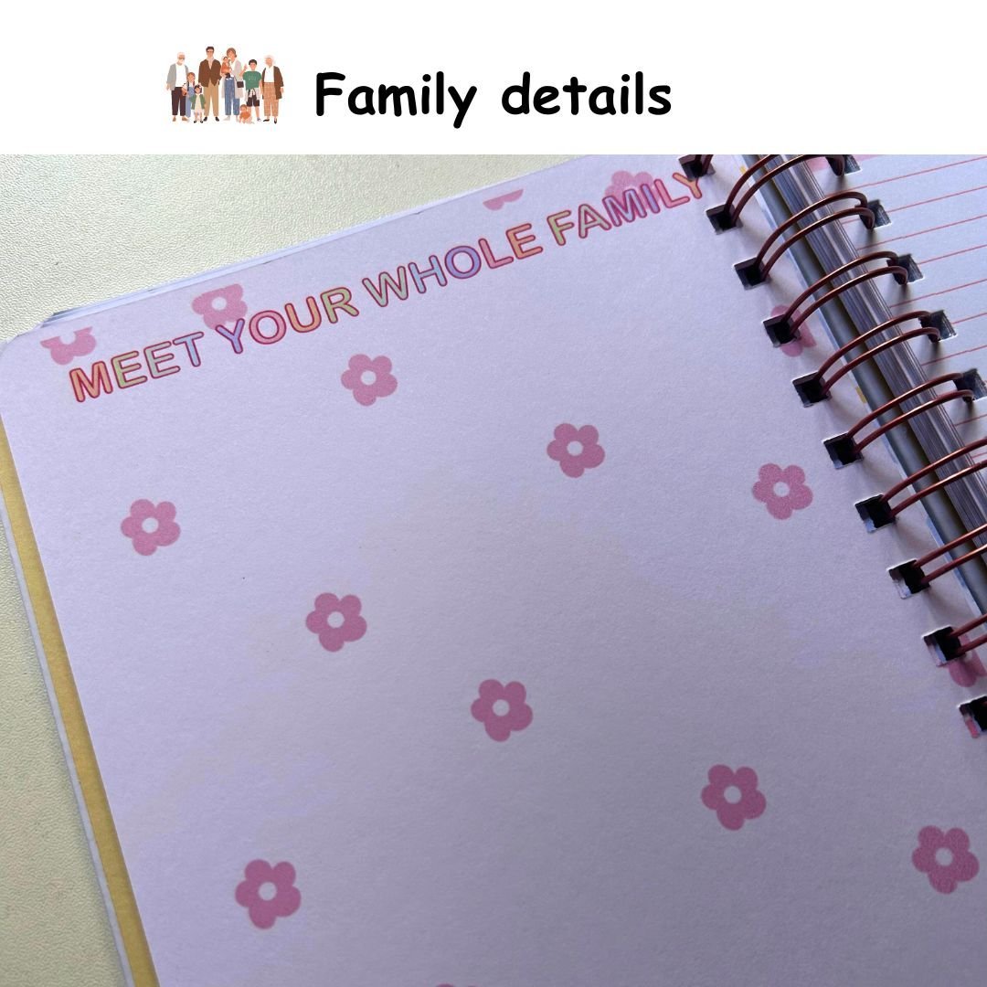 Baby Milestone Journal - Sleepy baby pink | 0 to 4 years | A5 Size - Bop Canvases