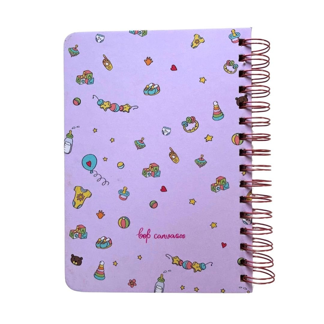 Baby Milestone Journal - Sleepy baby pink | 0 to 4 years | A5 Size - Bop Canvases