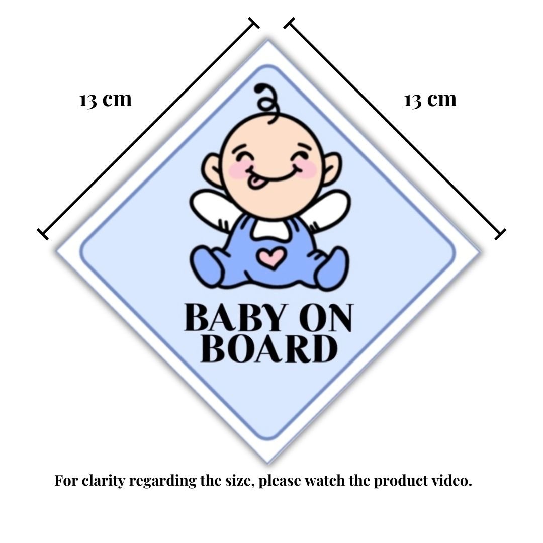 Baby on Board Car Sticker (Blue) - Bop Canvases