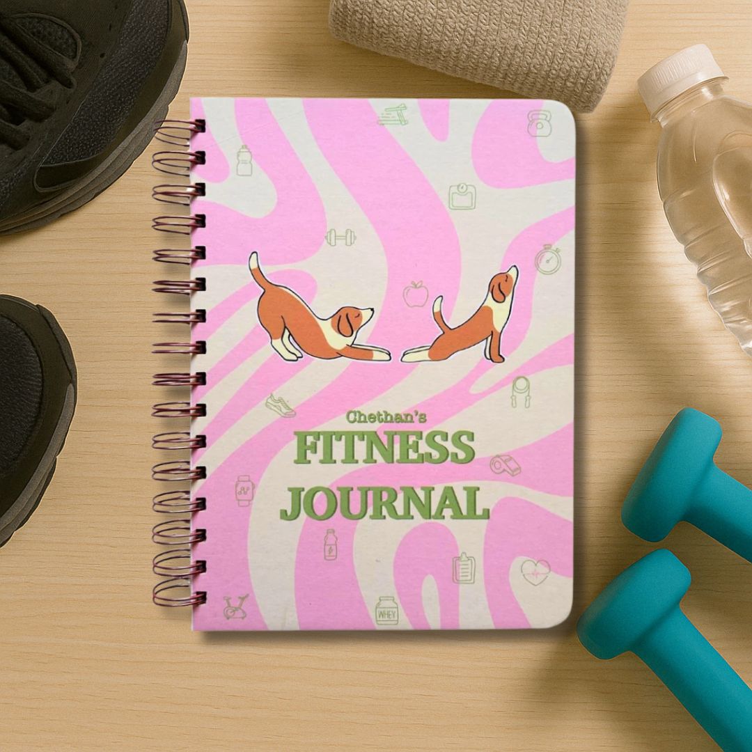 Fitness Journal - Dog Yoga | Pink | 3 months - Bop Canvases