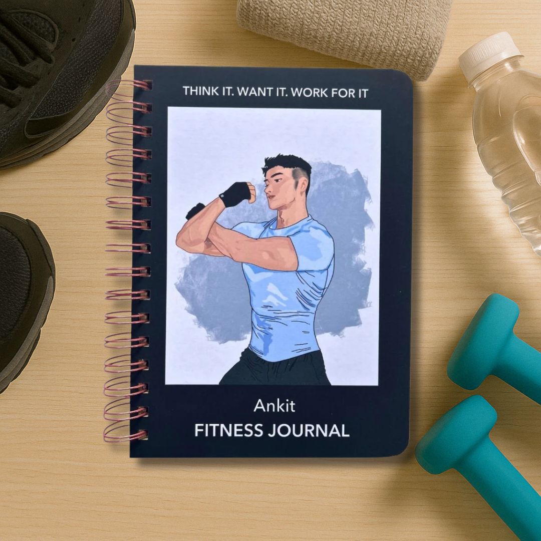 Fitness Journal - Fit Life | Black | 6 Months Journal - Bop Canvases