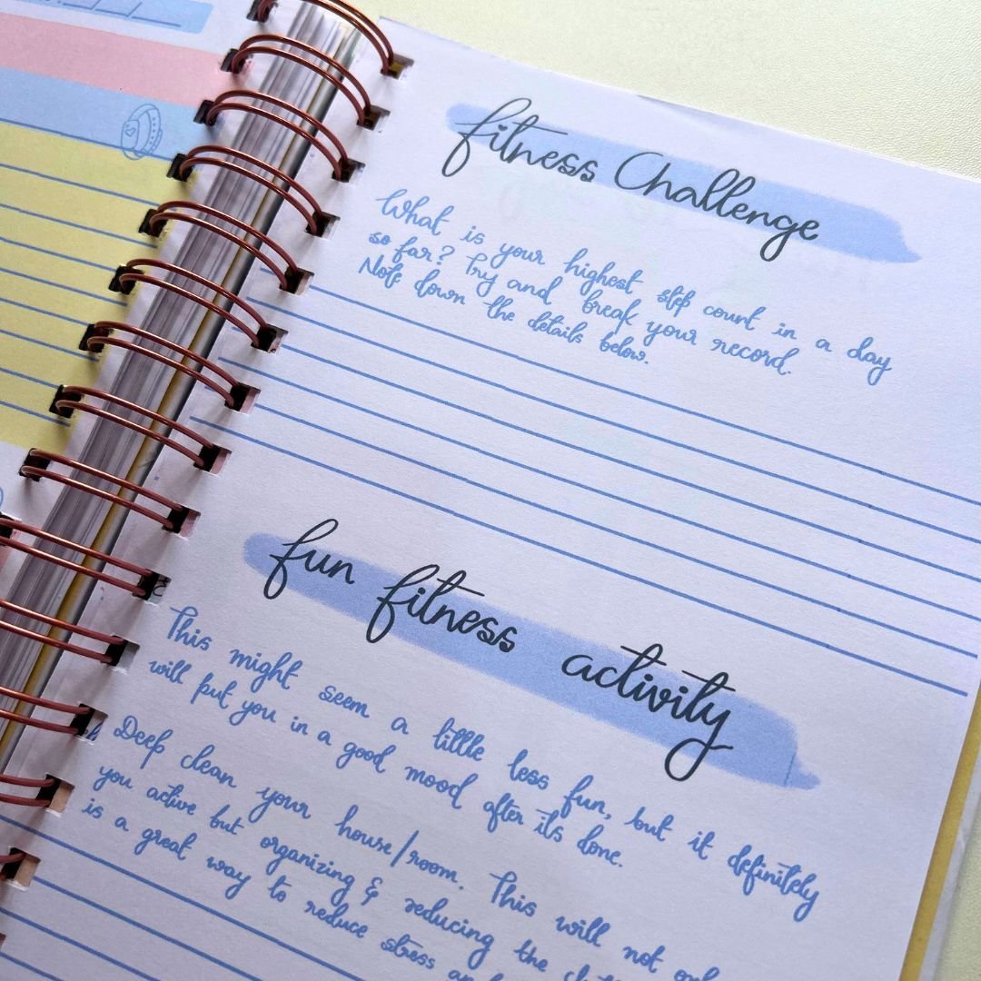 Fitness Journal - Fit Mind | 6 Months Journal - Bop Canvases