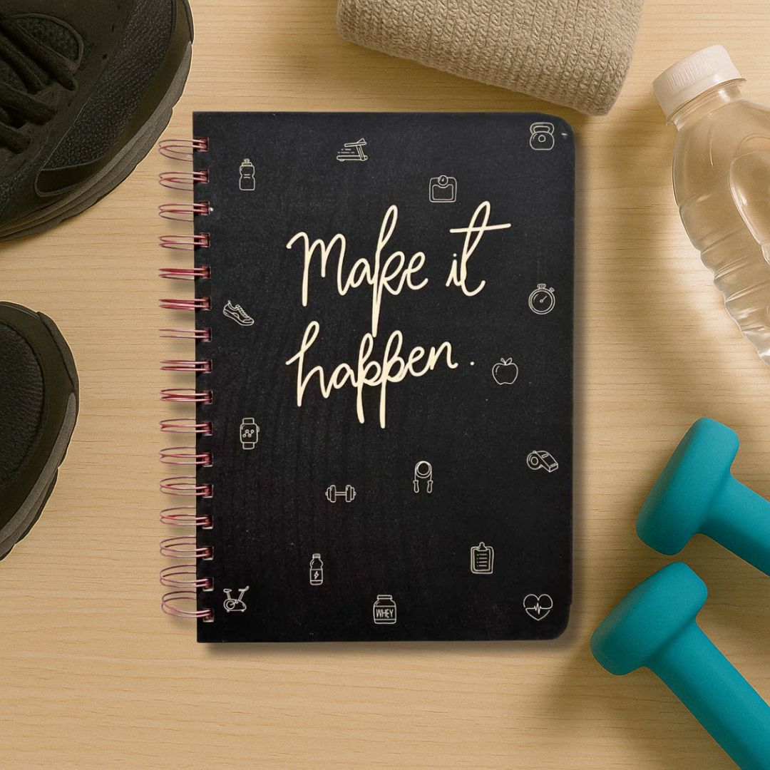Fitness Journal - Make It Happen | Black | 3 months - Bop Canvases