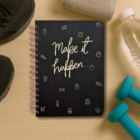 Fitness Journal - Make It Happen | Black | 3 months - Bop Canvases
