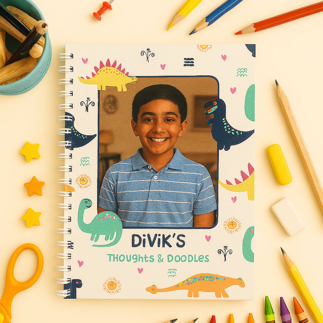 Kids Journal | Picture & name personalized | Designed for Age 5–12 | Jungle Safari - Bop Canvases