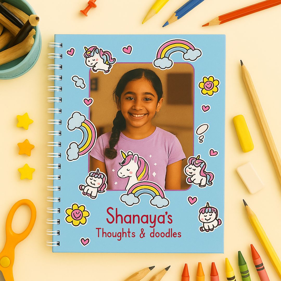 Kids Journal | Picture & name personalized | Designed for Age 5–12 | Unicorn Magic - Bop Canvases