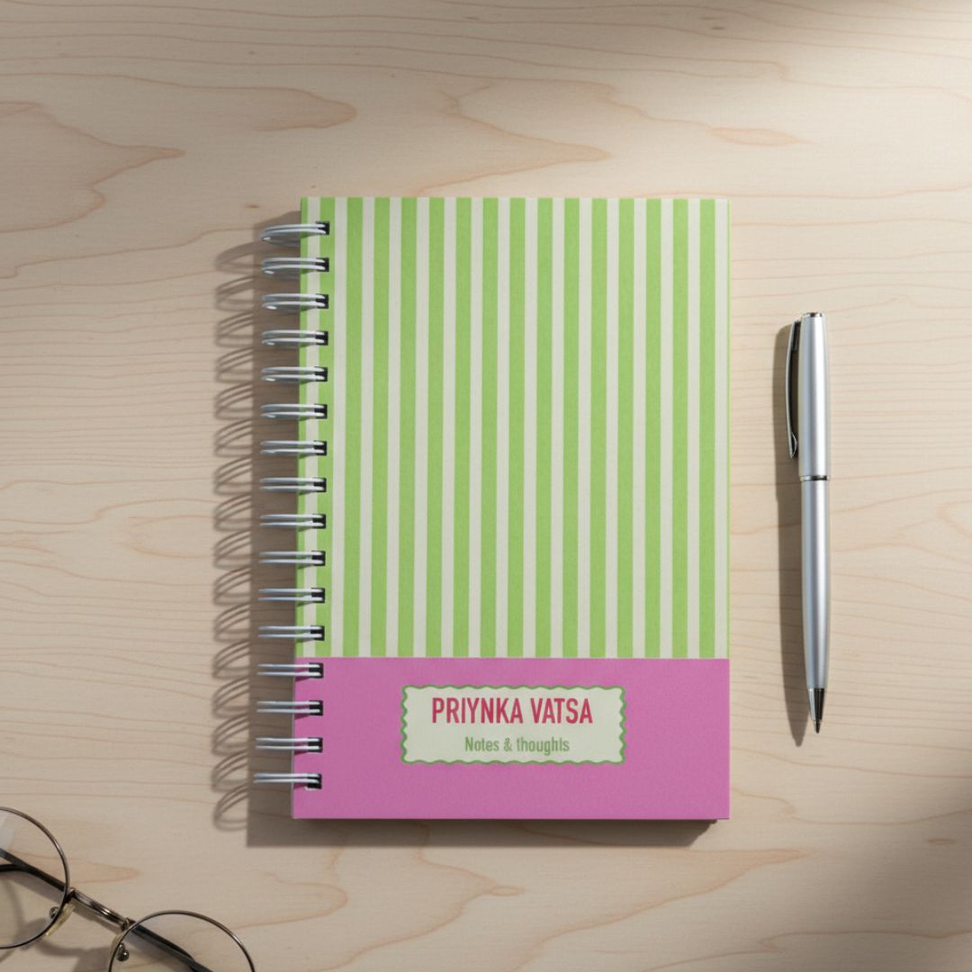 Notebook | Personalized with Name | 150 Pages, Hardcover | Autumn - Bop Canvases