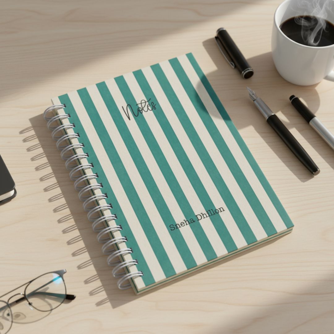 Notebook | Personalized with Name | 150 Pages, Hardcover | Daylight - Bop Canvases