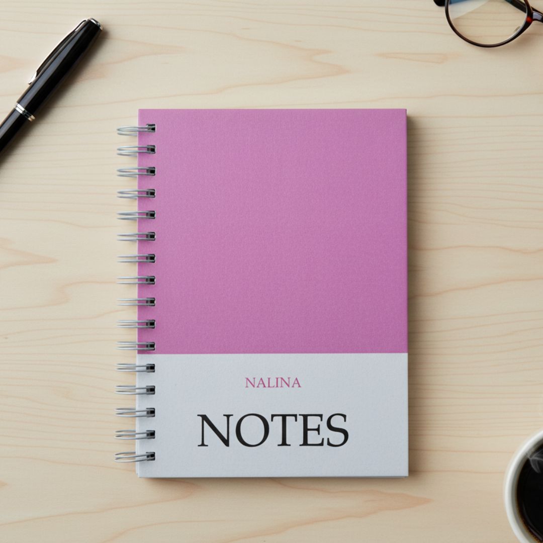 Notebook | Personalized with Name | 150 Pages, Hardcover | Mauve - Bop Canvases