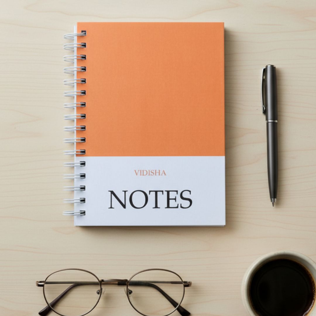 Notebook | Personalized with Name | 150 Pages, Hardcover | Peach - Bop Canvases