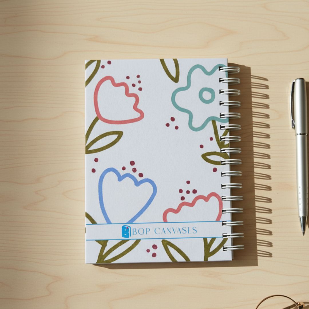 Notebook | Personalized with Name | 150 Pages, Hardcover | Spring Bloom - Bop Canvases