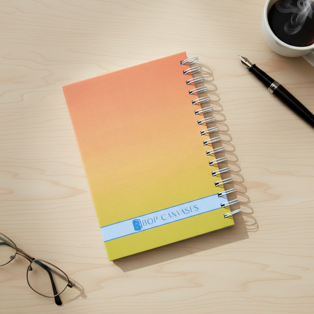 Notebook | Personalized with Name | 150 Pages, Hardcover | Summer - Bop Canvases