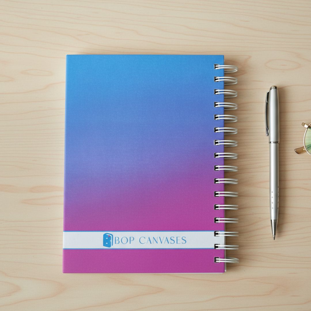 Notebook | Personalized with Name | 150 Pages, Hardcover | Winter - Bop Canvases