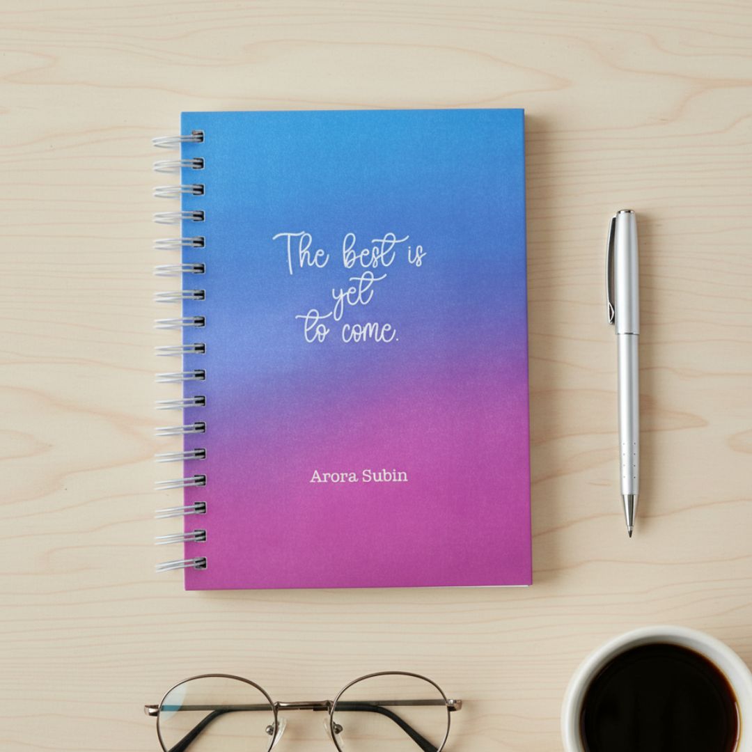 Notebook | Personalized with Name | 150 Pages, Hardcover | Winter - Bop Canvases