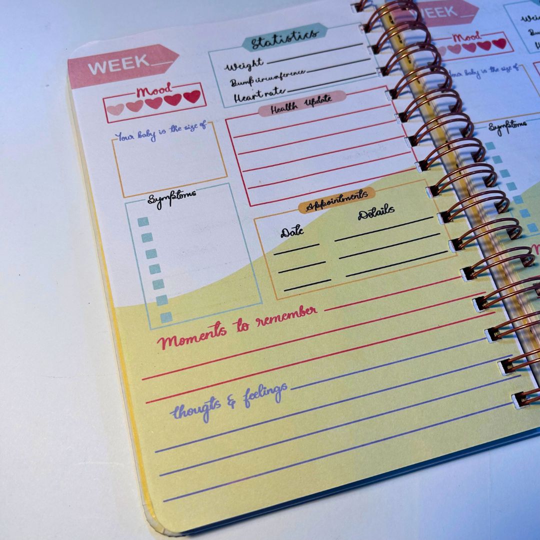 Pregnancy Journal - Coral - Growing you | 9 Months Journal - Bop Canvases