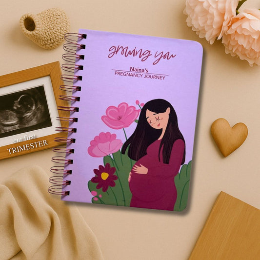 Pregnancy Journal - Coral - Growing you | 9 Months Journal - Bop Canvases