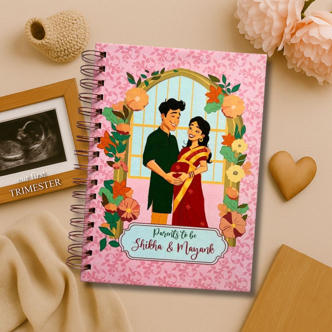 Pregnancy Journal - Happy Family | Pink | 9 Months Journal - Bop Canvases