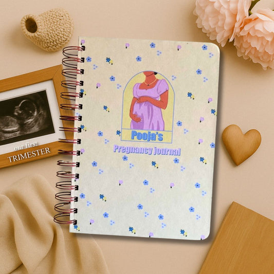 Pregnancy Journal - Ivory Flower | 9 Months Journal - Bop Canvases