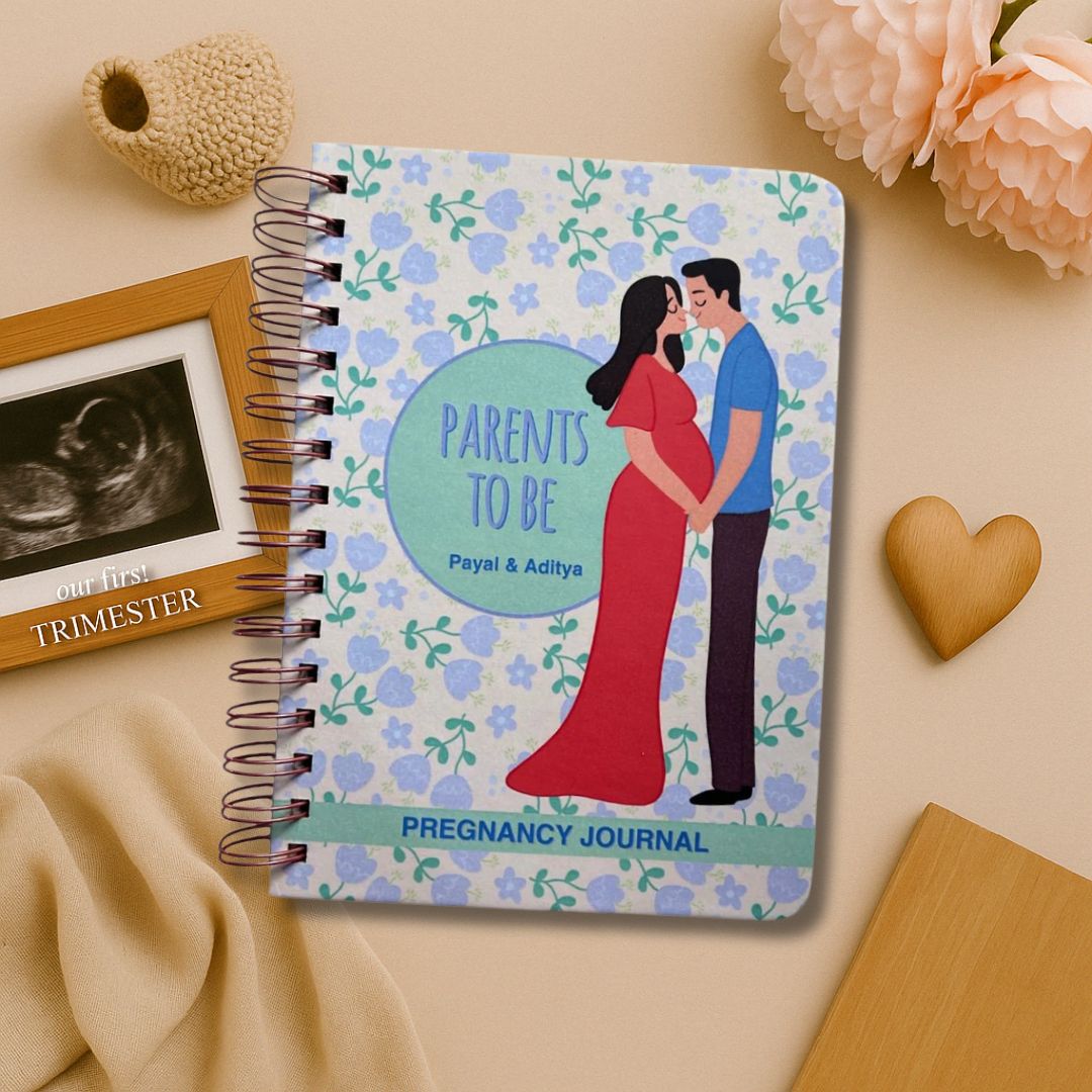 Pregnancy Journal - Parents to be | Blue | 9 Months Journal - Bop Canvases