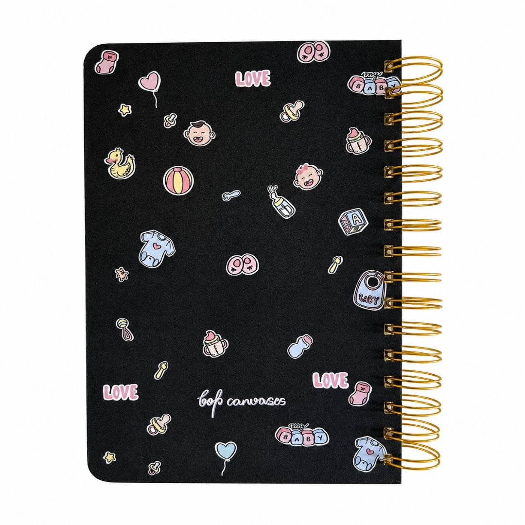 Pregnancy Journal - Personalized with name | Designed for 9 months (Goth Mom) - Bop Canvases