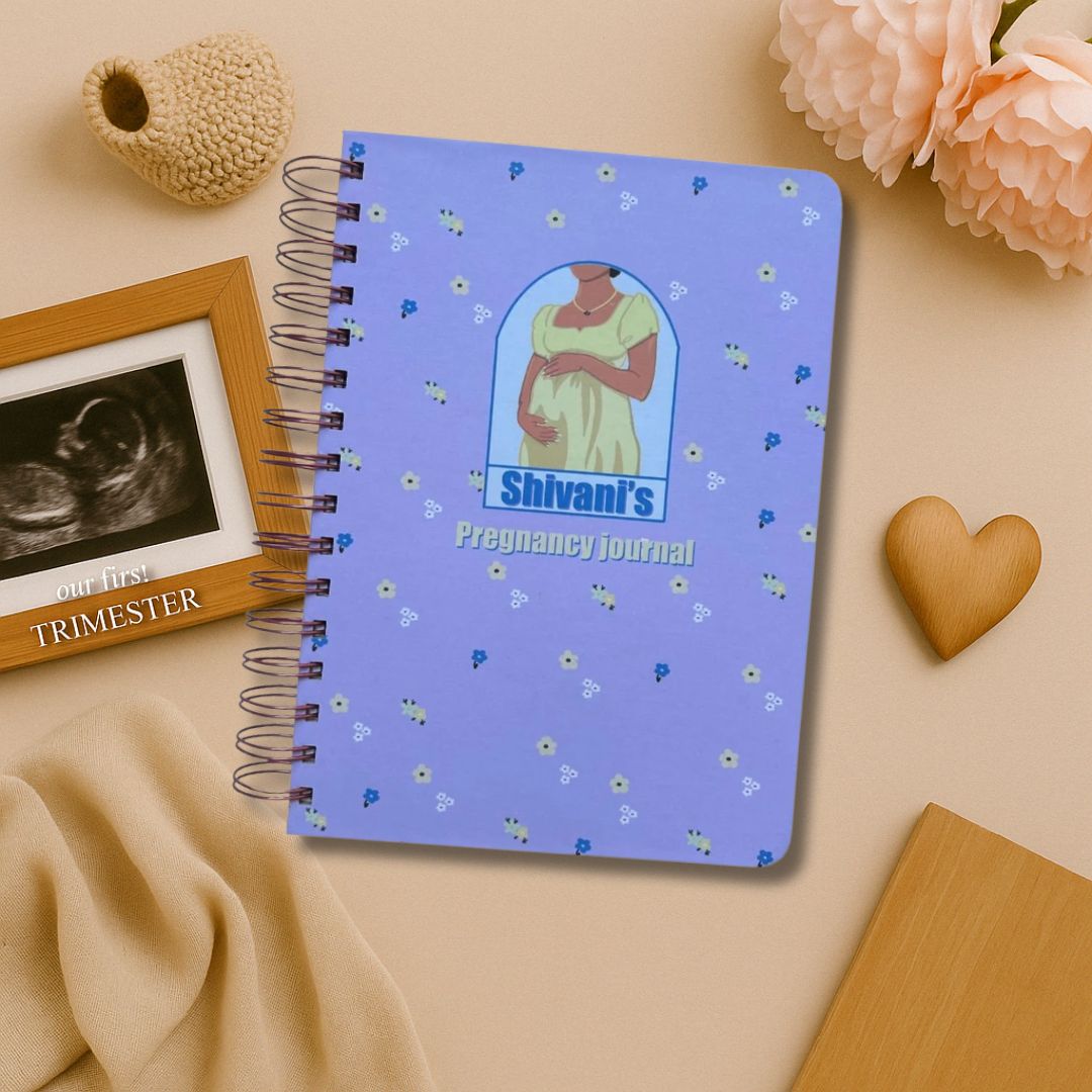 Pregnancy Journal - Violet Floral | 9 Months Journal - Bop Canvases