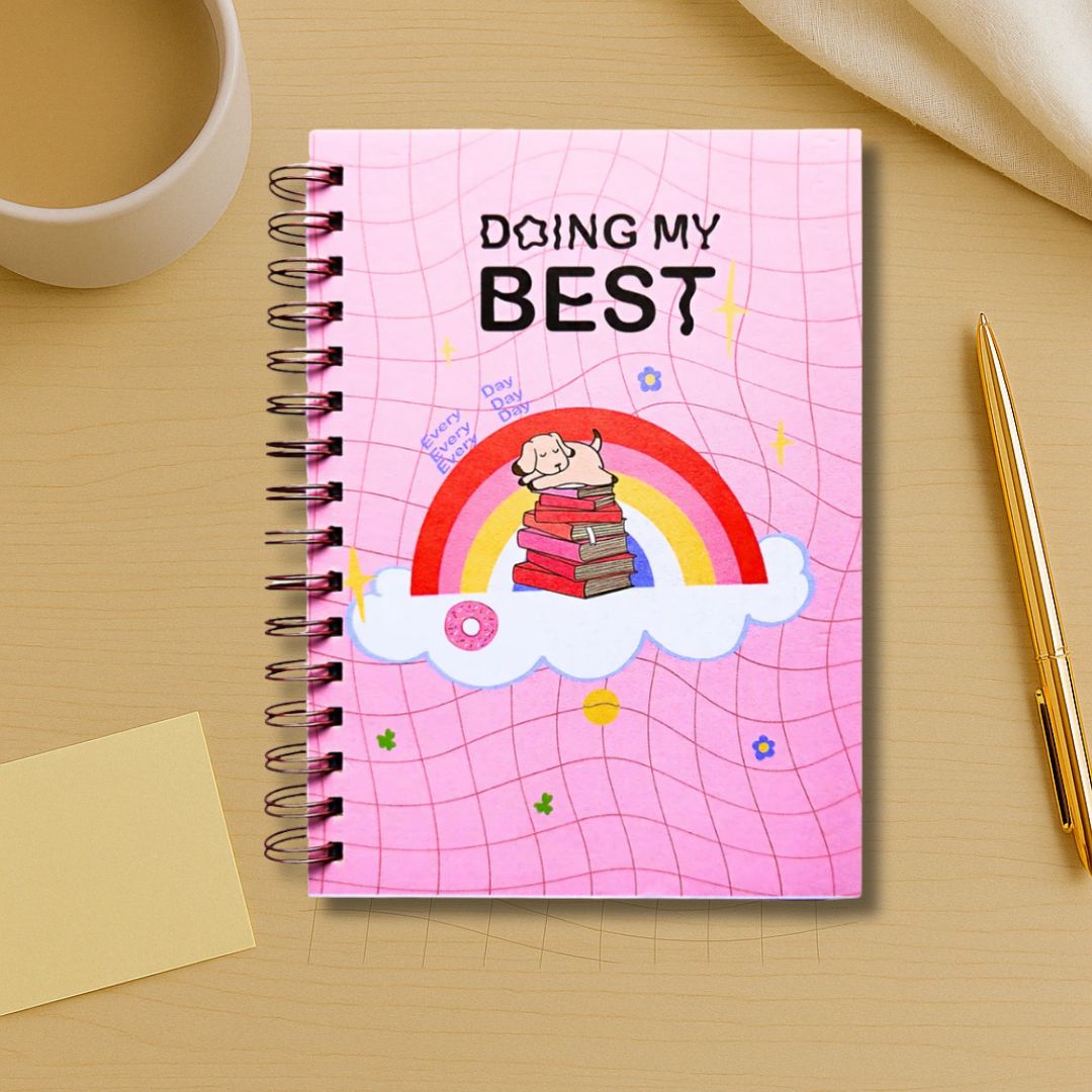 Self - Care Journal | 5 - Min Daily Practice | 3 Months | For Beginners (Sleepy Dog) - Bop Canvases