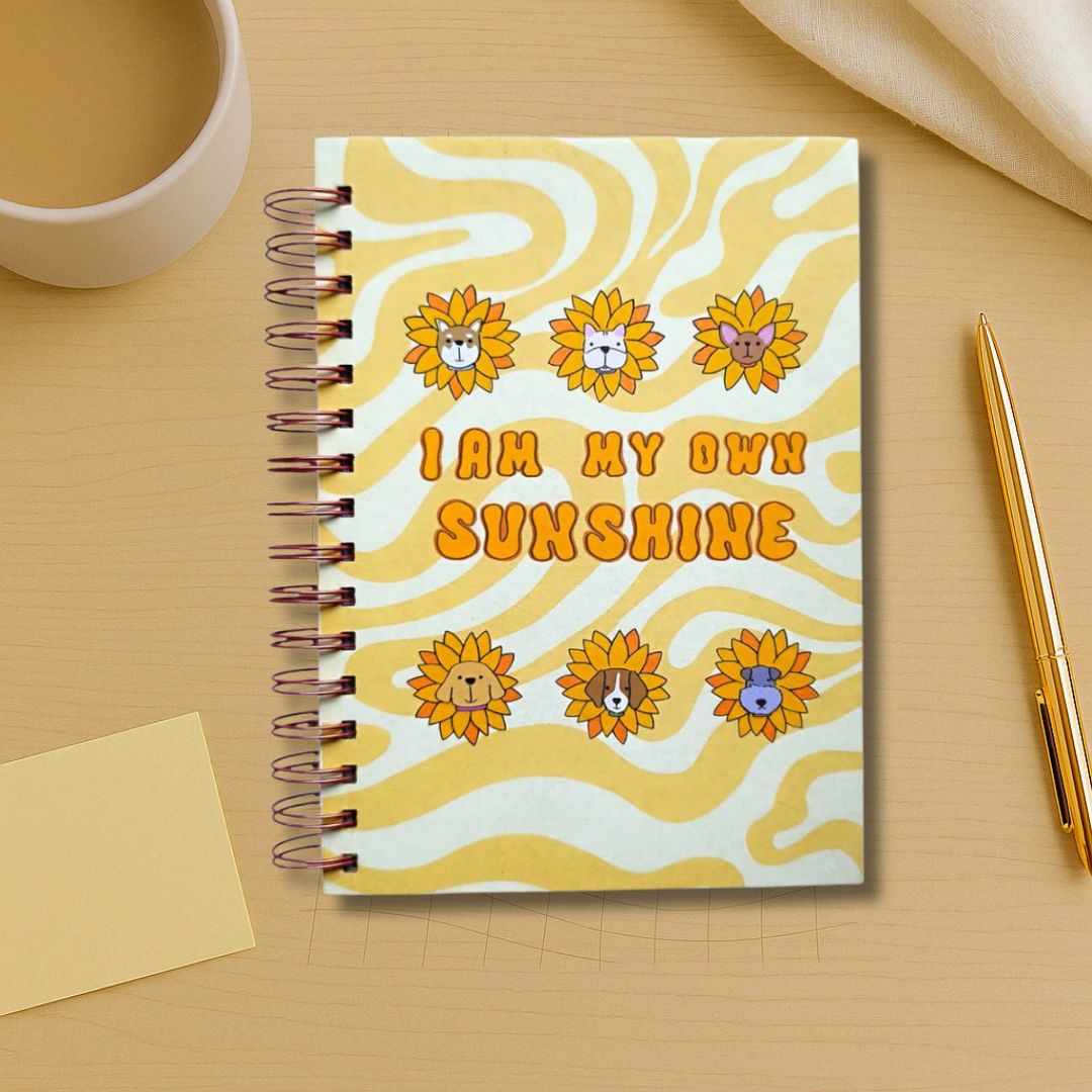 Self - Care Journal | Daily Practice | 6 Months | For Experienced Writers (Sun Shine) - Bop Canvases