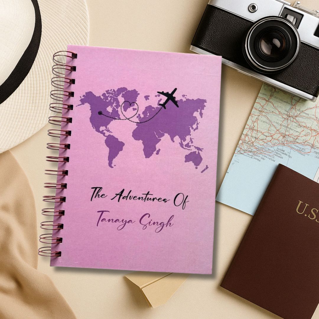 Travel Journal - Personalized with name | Adventurer | Designed for 6 Trips - Bop Canvases