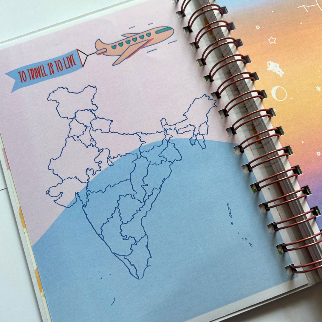Travel Journal - Personalized with name | Travel plans | Designed for 6 Trips - Bop Canvases