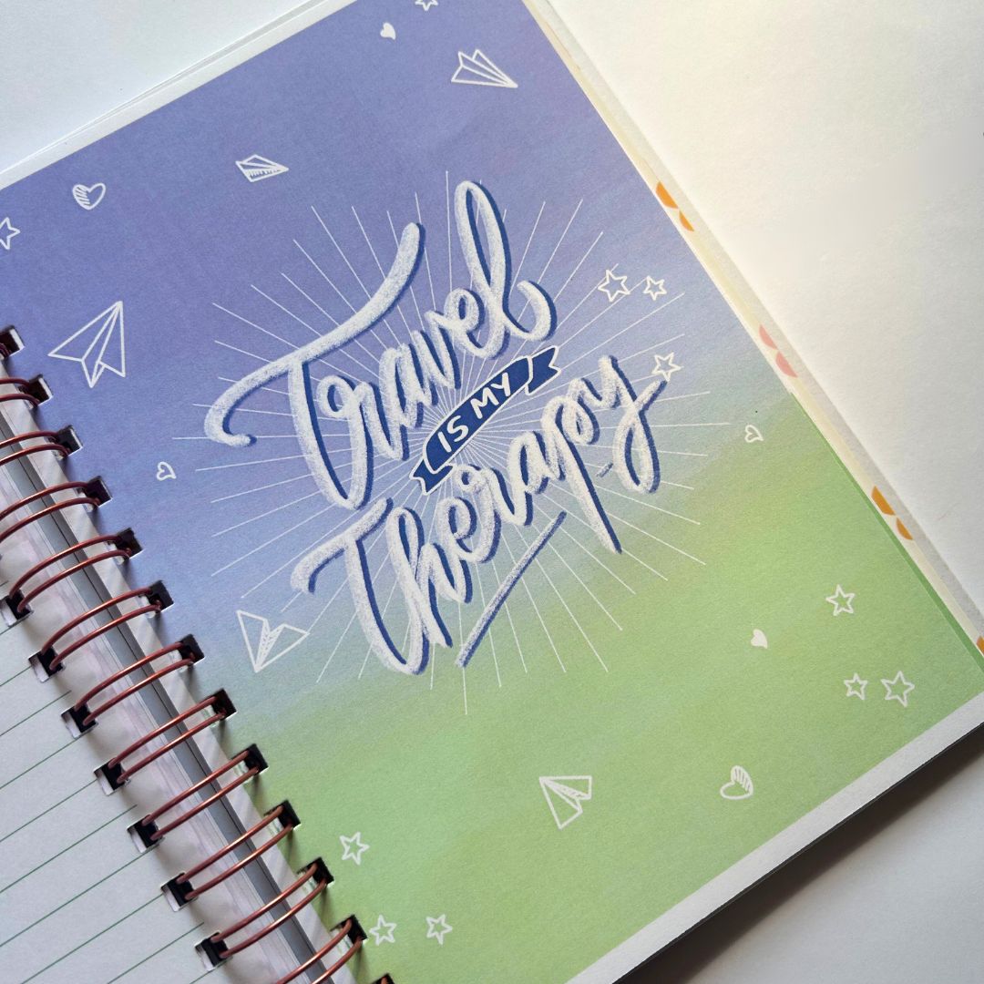 Travel Journal - Personalized with name | Travel plans | Designed for 6 Trips - Bop Canvases