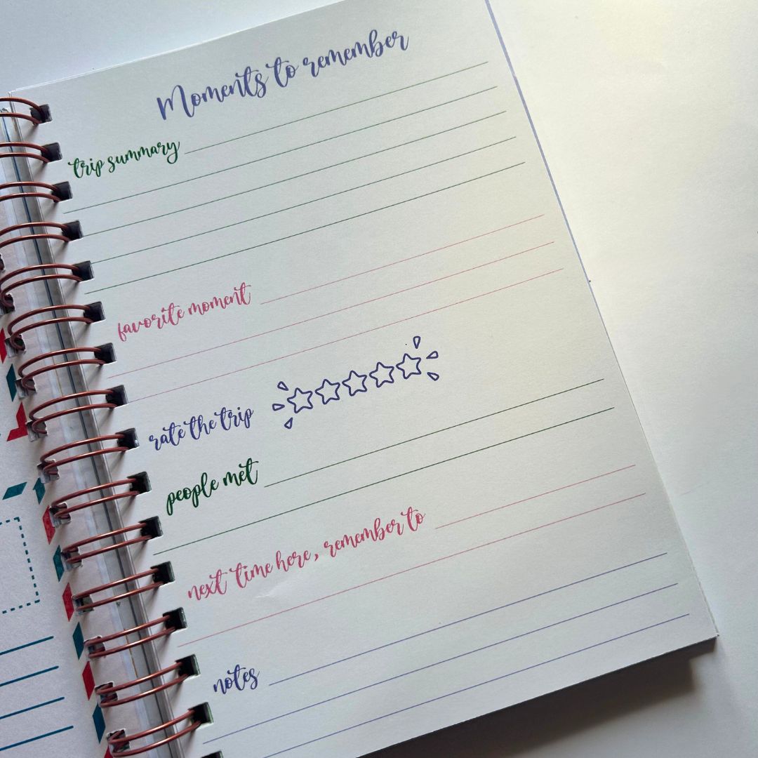 Travel Journal - Personalized with name | Travel plans | Designed for 6 Trips - Bop Canvases