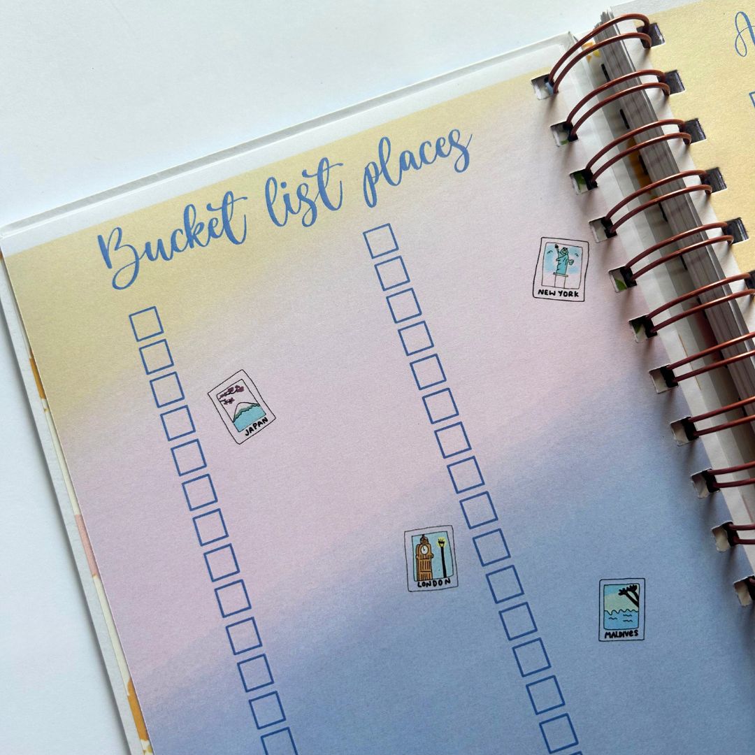 Travel Journal - Personalized with name | Travel plans | Designed for 6 Trips - Bop Canvases