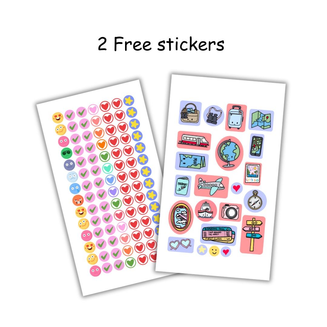 Travel Journal - Personalized with name | Travel plans | Designed for 6 Trips - Bop Canvases