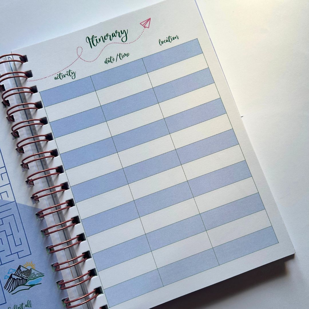 Travel Journal - Personalized with name | Travel plans | Designed for 6 Trips - Bop Canvases