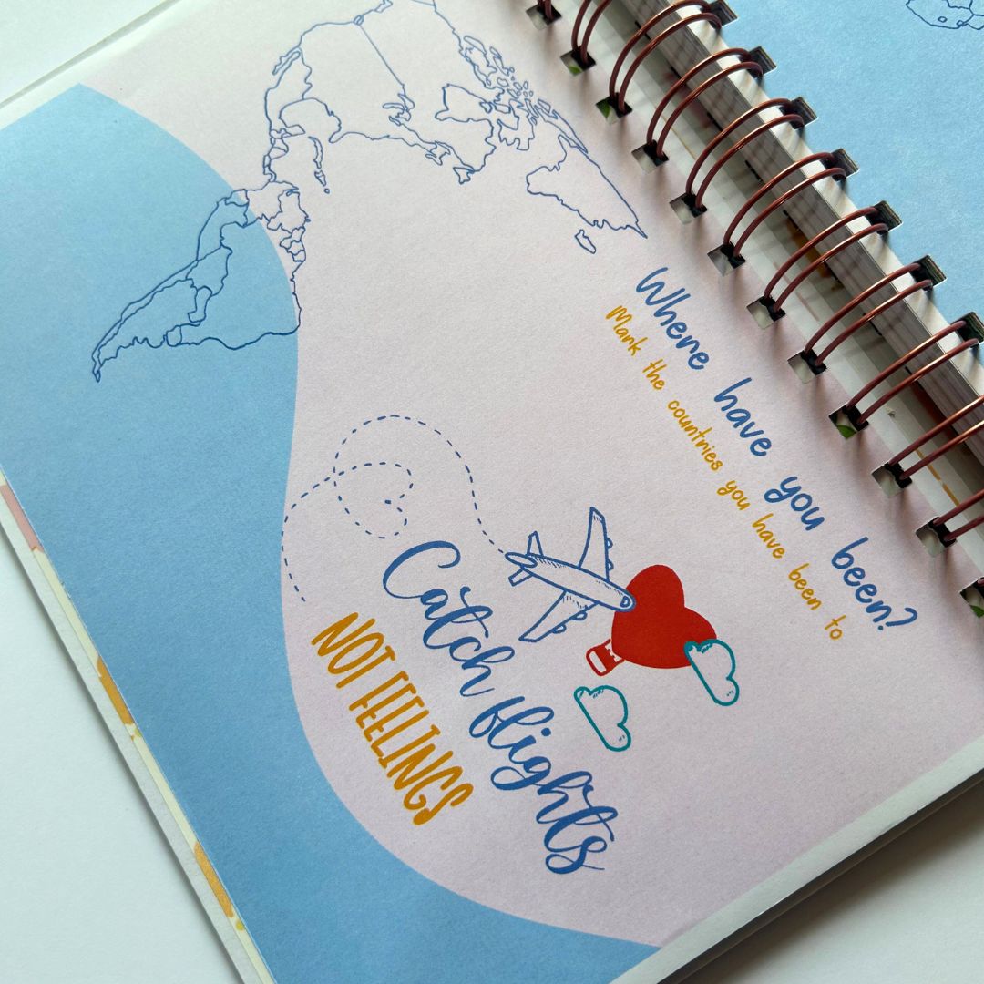 Travel Journal - Personalized with name | Travel plans | Designed for 6 Trips - Bop Canvases