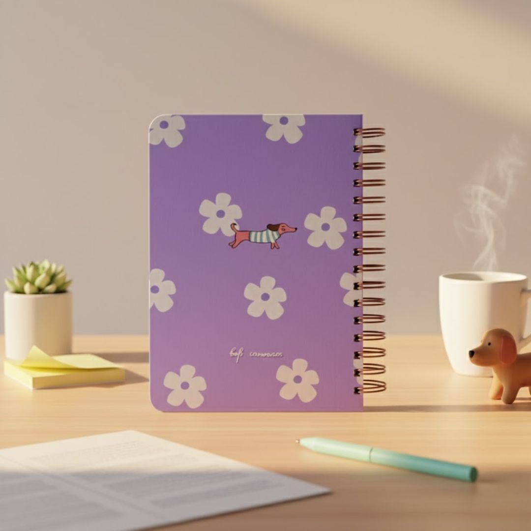 Undated Daily Journal - Lavender haze dachshund | 6 months - Bop Canvases