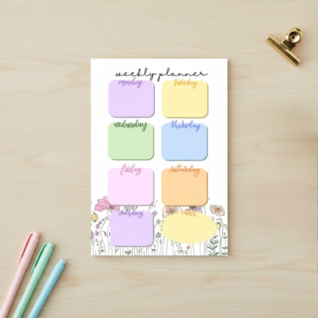 Weekly planner | Garden | A5 notepad - Bop Canvases