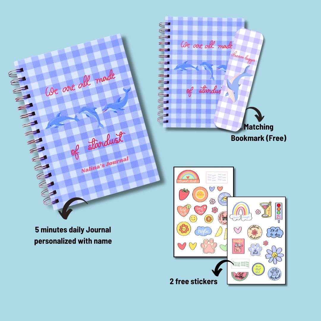 5 - Minutes Gratitude Journal - Dolphin - Bop Canvases