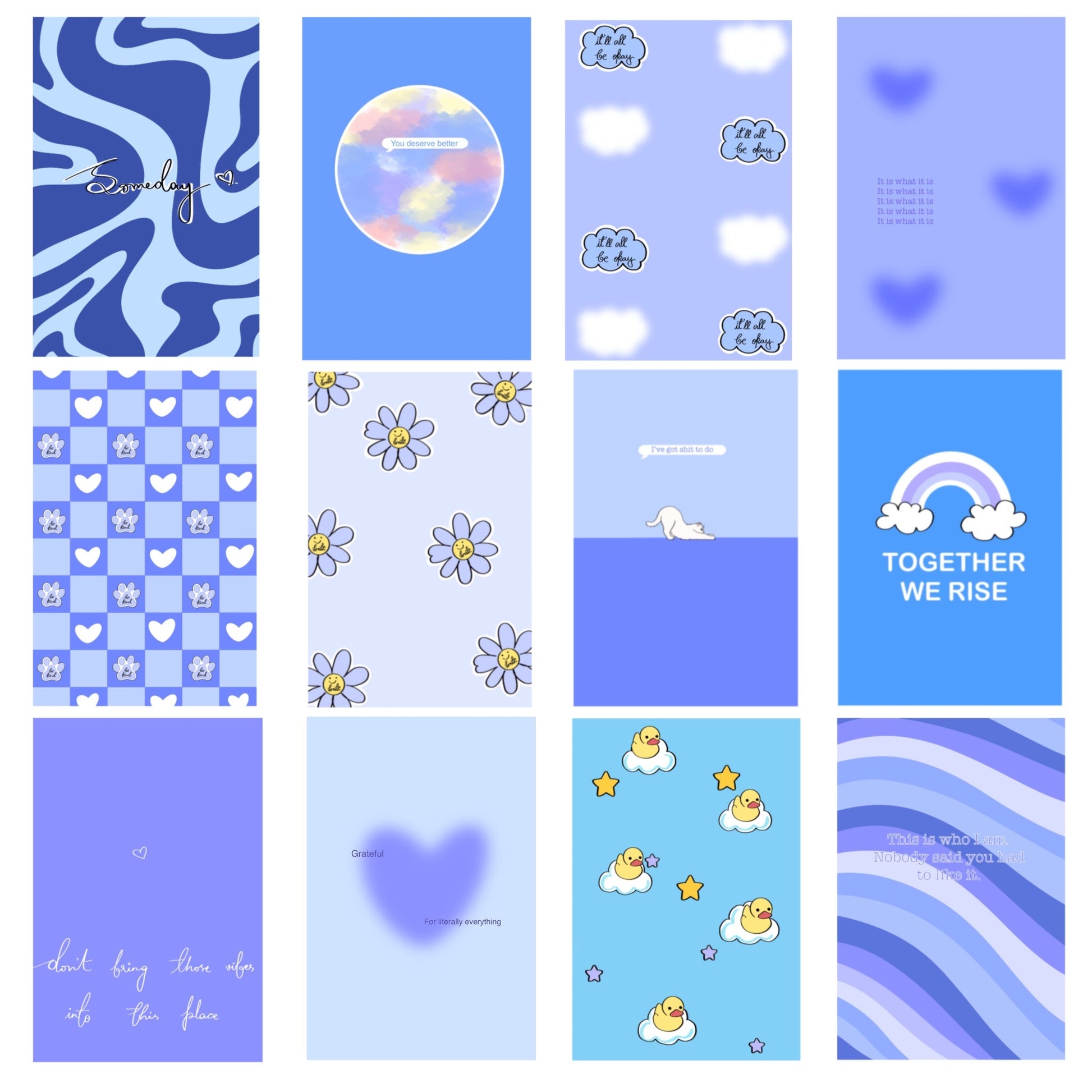 50 Postcard Collage Kit | Blue - Bop Canvases