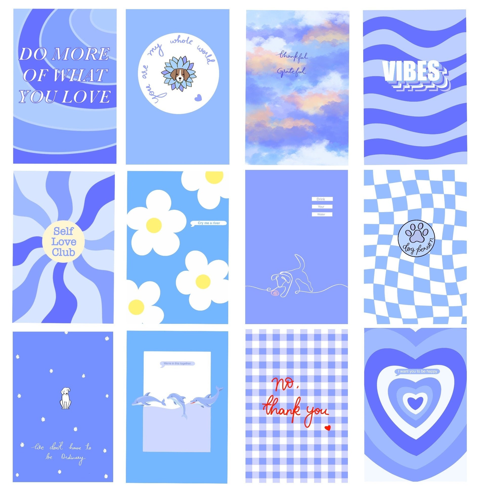 50 Postcard Collage Kit | Blue - Bop Canvases