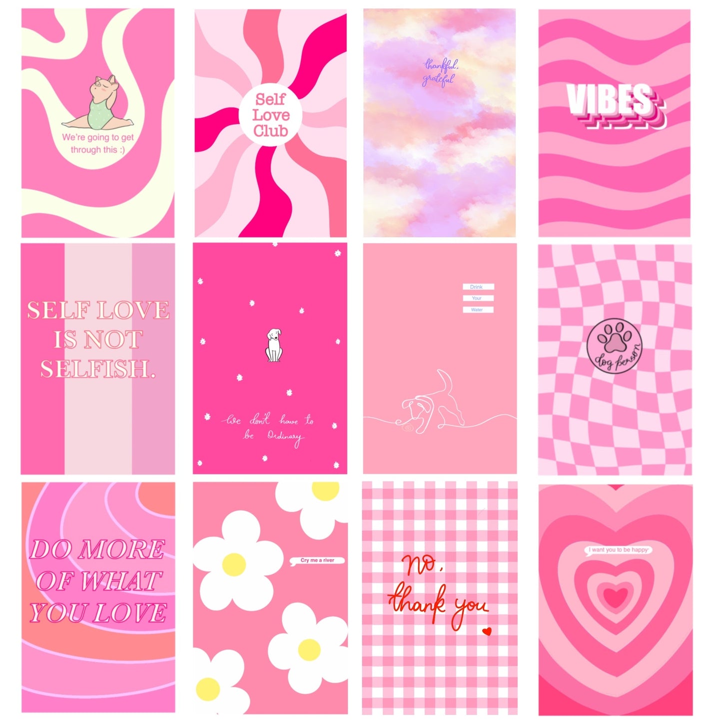 50 Postcard Collage Kit | Pink - Bop Canvases